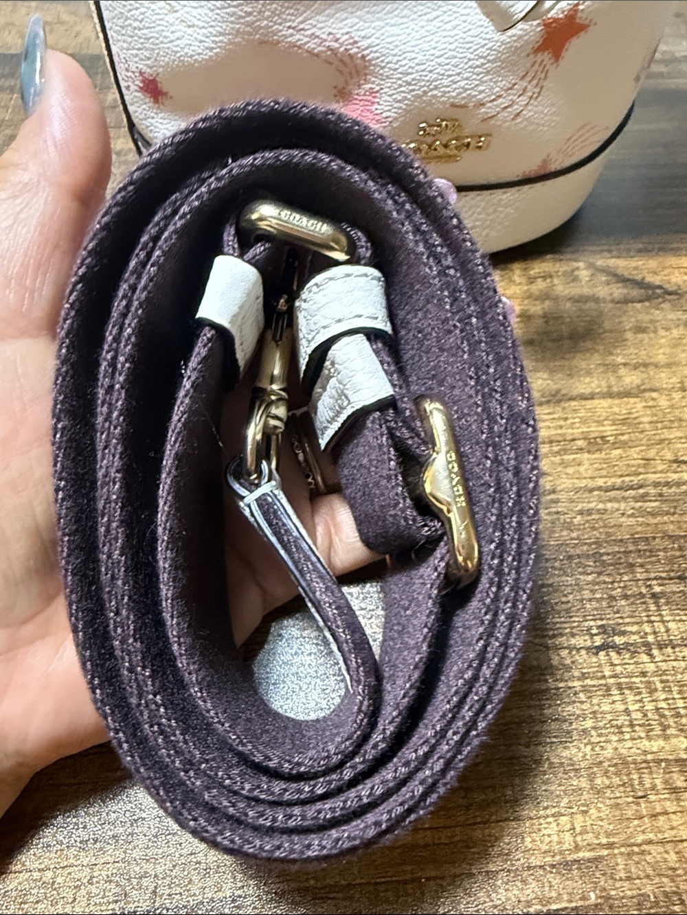 Coach Cream Mini Bucket Bag with Star Accent - Picture 9 of 10
